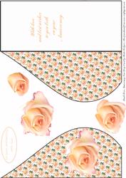 Peach Rose Anniversary Tear Drop Card