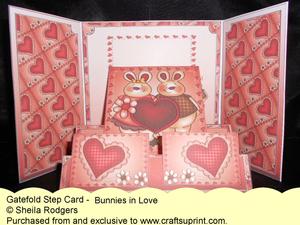 Gatefold Step Card - Bunnies in Love