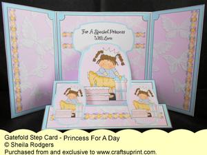 Gatefold Step Card - Princess for a Day