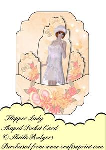 Shaped Pocket Card - Flapper Lady