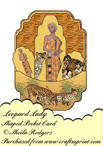 Shaped Pocket Card - Leopard Lady