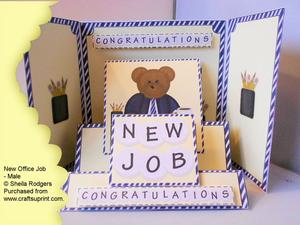 New Office Job - Male Gatefold Step Card