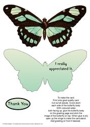 Butterfly Stand Up Card 11 - Thank You
