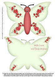 Cartoon Butterfly Stand Up Card 3