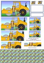 Road Roller with Female Driver.