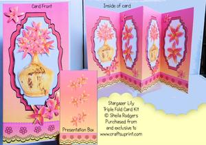 Stargazer Lily Triple Fold Card Kit