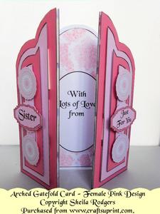 Arched Gatefold Card - Female Pink Design