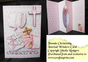 Internal Window Card - Female Christening