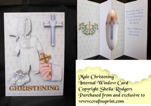 Internal Window Card - Male Christening