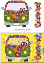 Green and Orange Camper Van