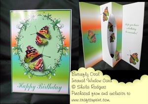 Internal Window Card - Butterfly Oval