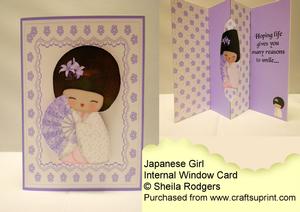 Internal Window Card - Japanese Girl