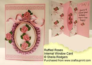 Internal Window Card - Ruffled Roses