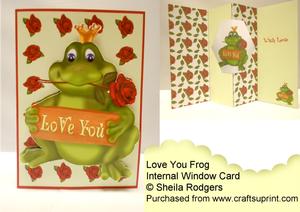 Internal Window Card - Love You Frog