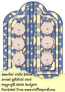 Arched Gatefold Card - Assorted White Babies