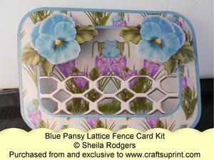 Lattice Fence Card - Blue Pansy