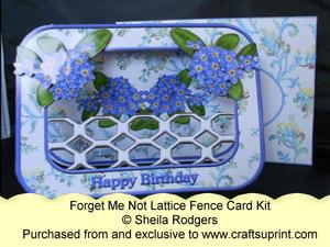 Lattice Fence Card - Forget Me Not