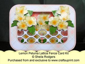 Lattice Fence Card - Lemon Petunia