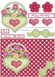 Heart Pouch of Flowers