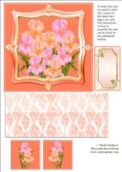 Exploding Card - Pink and Orange Irises