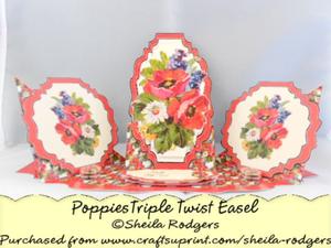 Triple Twist Easel Card - Poppies