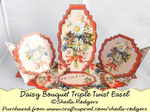 Triple Twist Easel Card - Daisy Bouquet