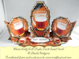 Triple Twist Easel Card - Glass Half Full