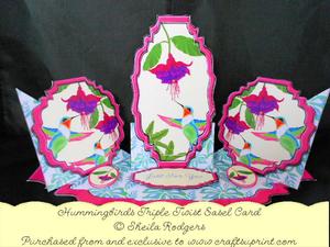 Triple Twist Easel Card - Hummingbirds