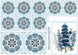 Delphiniums with Tea Bag Tiles