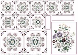 Geraniums with Tea Bag Tiles