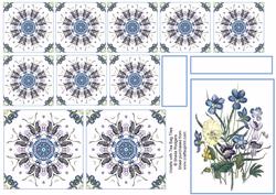 Violets with Tea Bag Tiles
