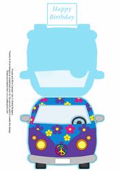 Purple and Blue Camper Van