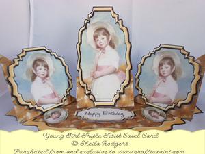 Triple Twist Easel Card - Young Girl