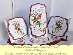 Triple Twist Easel Card - Christmas Robin