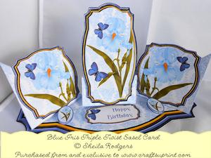 Triple Twist Easel Card - Blue Iris
