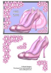 Pink Swirl Shoes, Bag and Flowers