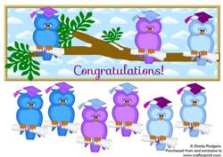 Large Dl Graduation Owls