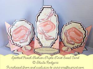 Triple Twist Easel Card - Spotted Peach Fashion (spanish)