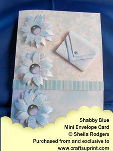 Mini Envelope Card - Shabby Blue