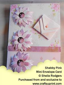 Mini Envelope Card - Shabby Pink