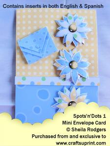 Mini Envelope Card - Spots'n'dots 1 with Spanish