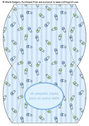 Baby Boy Nappy Pin Pillow Box - Spanish