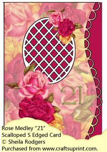 Scalloped S Edged Card - Rose Medley "21"