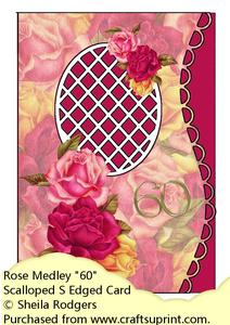 Scalloped S Edged Card - Rose Medley "60"