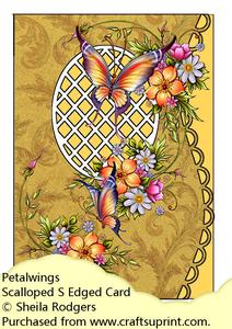 Scalloped S Edged Card - Petalwings