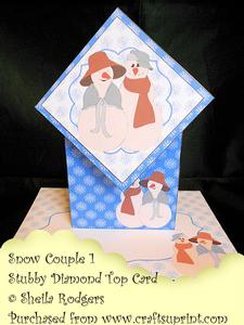 Stubby Diamond Top Card - Snow Couple 1