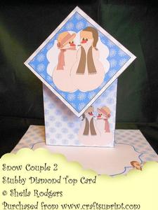 Stubby Diamond Top Card - Snow Couple 2