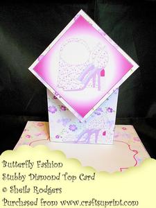 Stubby Diamond Top Card - Butterfly Fashion