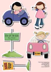 Puffy Stickers Female Drivers