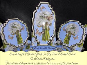 Triple Twist Easel Card - Snowdrops & Butterflies